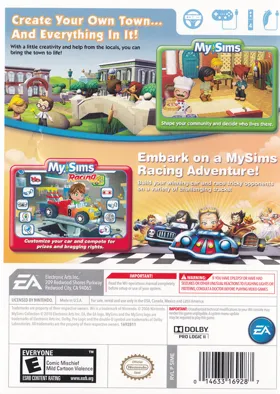 MySims Collection box cover back